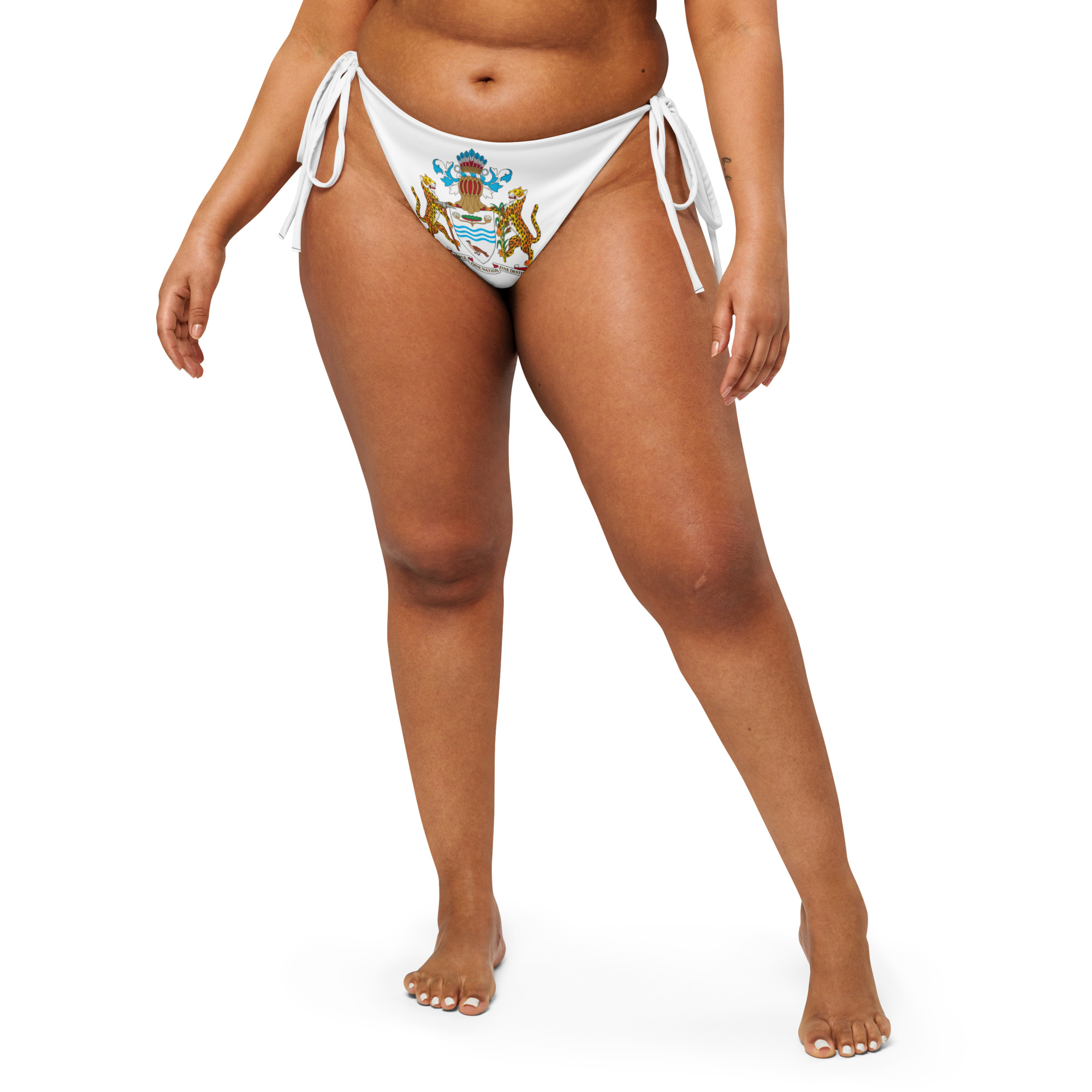 Guyana Pride Recycled String Bikini Bottom - White