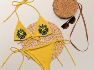 Jamaica Pride Recycled String Bikini - White