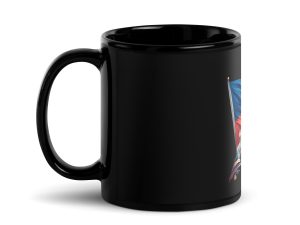 Haiti Pride black glossy coffee mug, 11oz, handle on the right