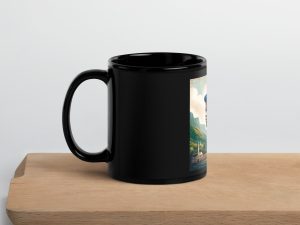 Haiti Pride Black Glossy Mug - Black 11oz Left Handle