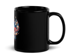 Haiti Pride Black Glossy Mug - Black 11oz Right Handle