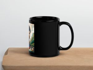 Haiti Pride black glossy coffee mug, 11oz, handle on the left