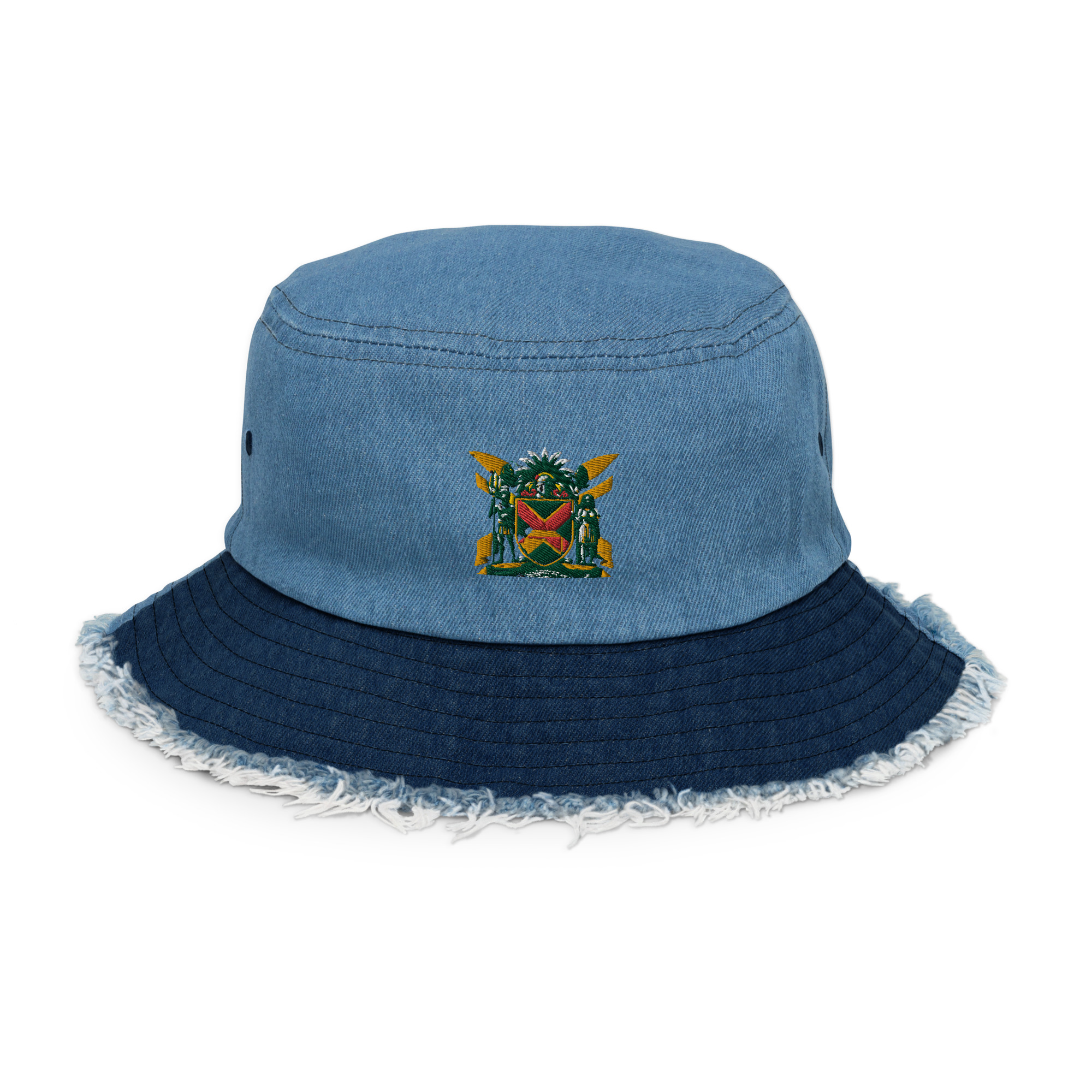 Jamaica Pride Distressed Denim Bucket Hat - Image 2