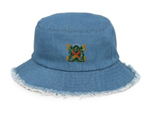Jamaica Pride Distressed Denim Bucket Hat