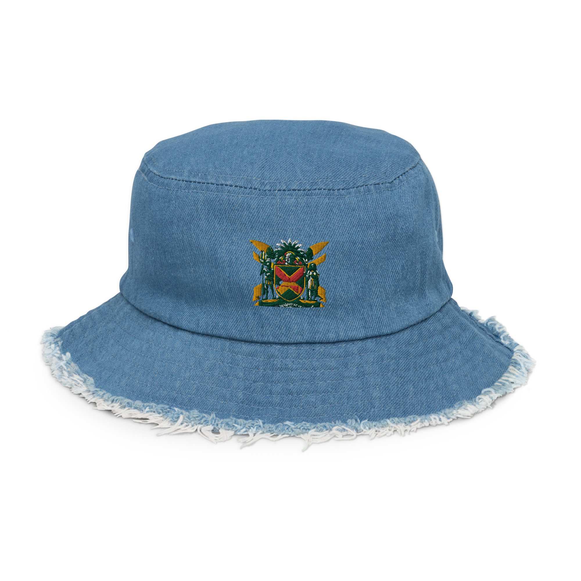 Jamaica Pride Distressed Denim Bucket Hat