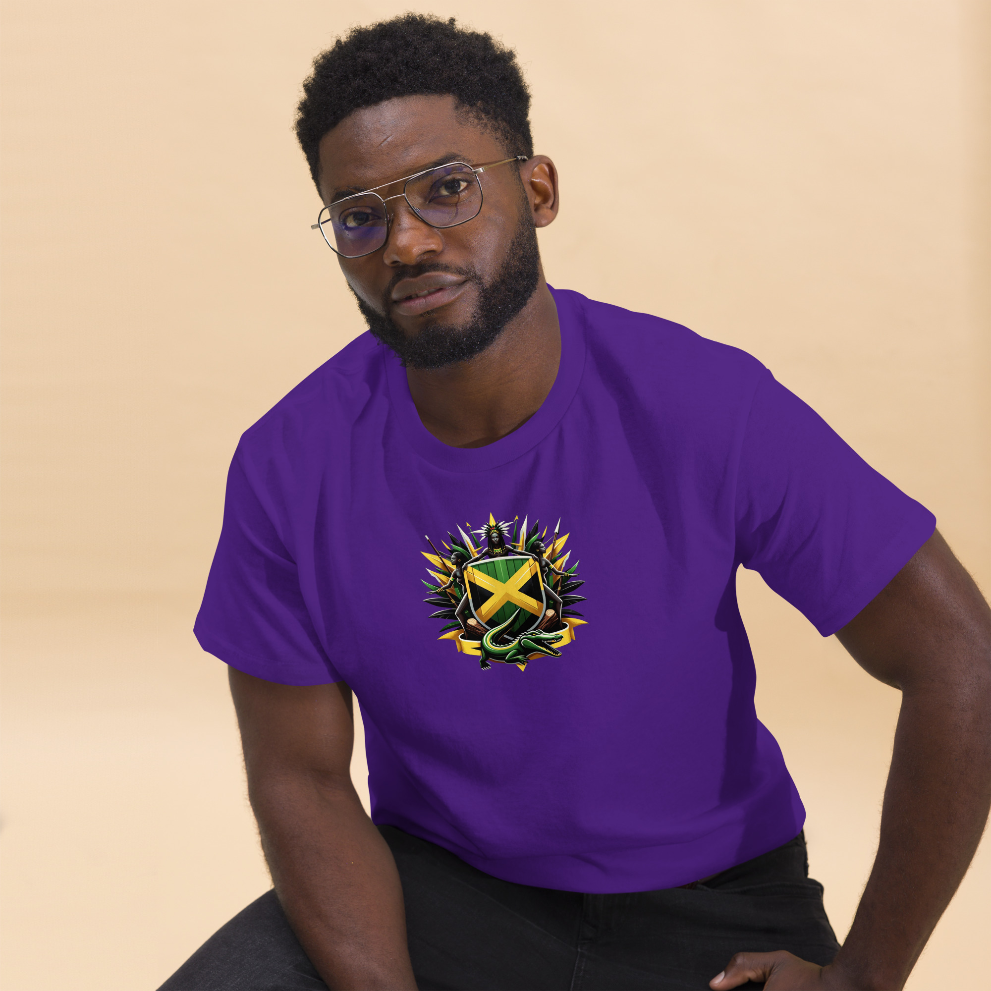 Jamaica Pride Mens Classic Tee - Purple - Image 4