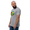 Caribbean Pride men's fitted t-shirt in heather grey, front view