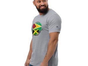 Caribbean Pride men's fitted t-shirt in heather grey, front view