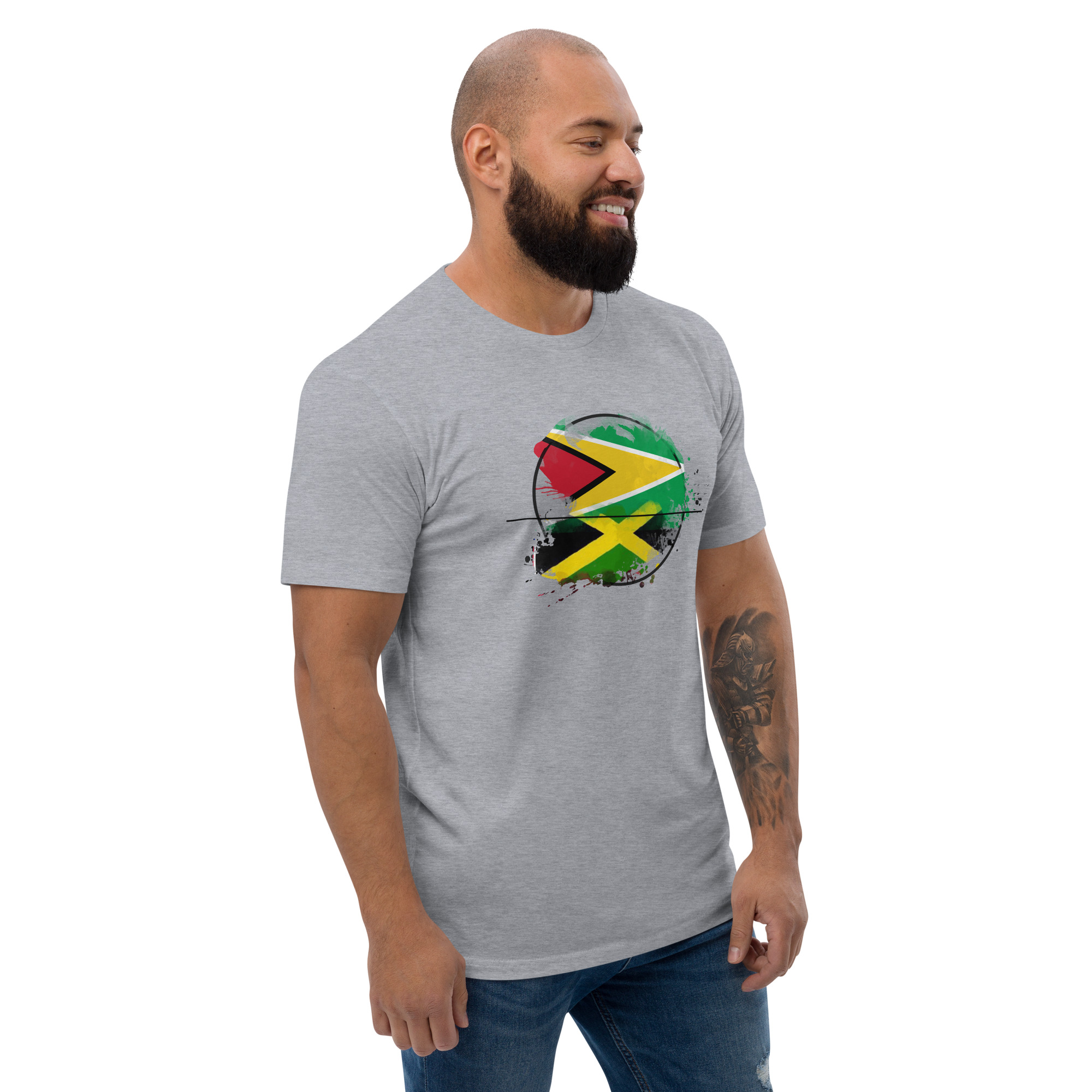 Caribbean Pride Mens Fitted T-Shirt - Grey - Image 3