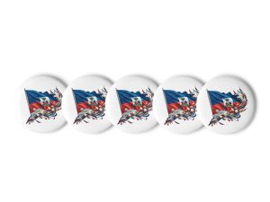 Haiti Pride Set of Pin Buttons - White
