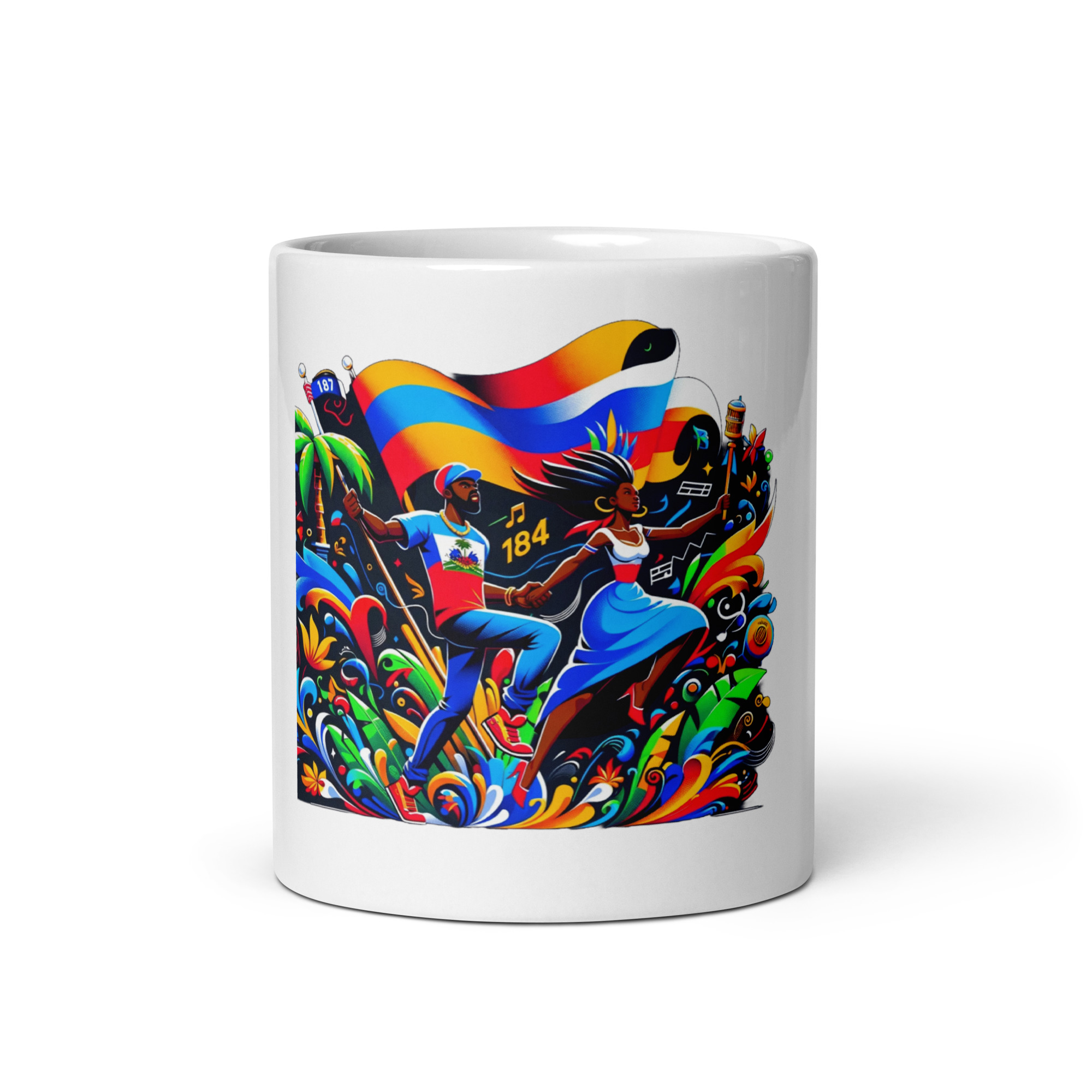 Haiti Pride White Glossy Mug - White 20oz - Image 4