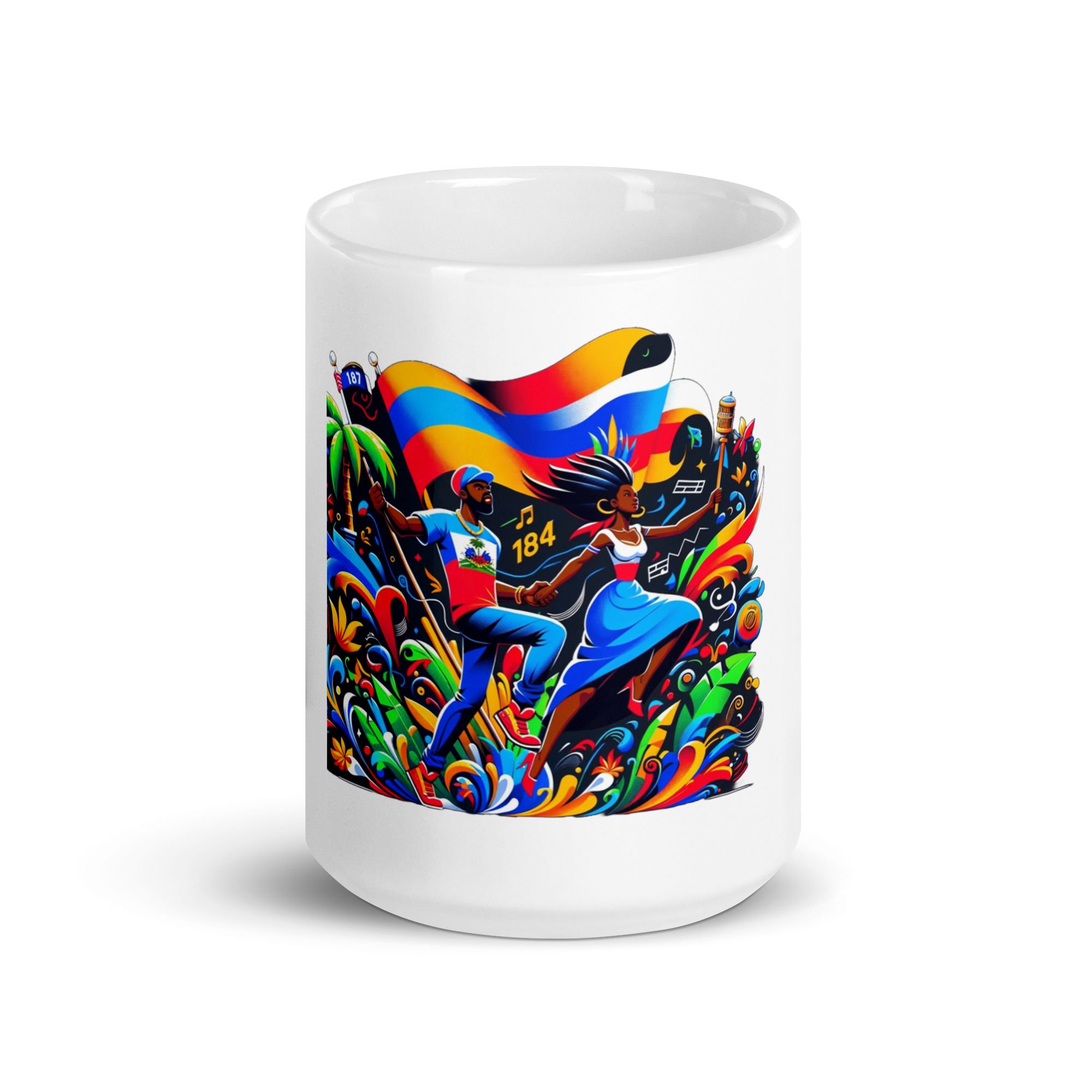 Haiti Pride White Glossy Mug - White 20oz - Image 7