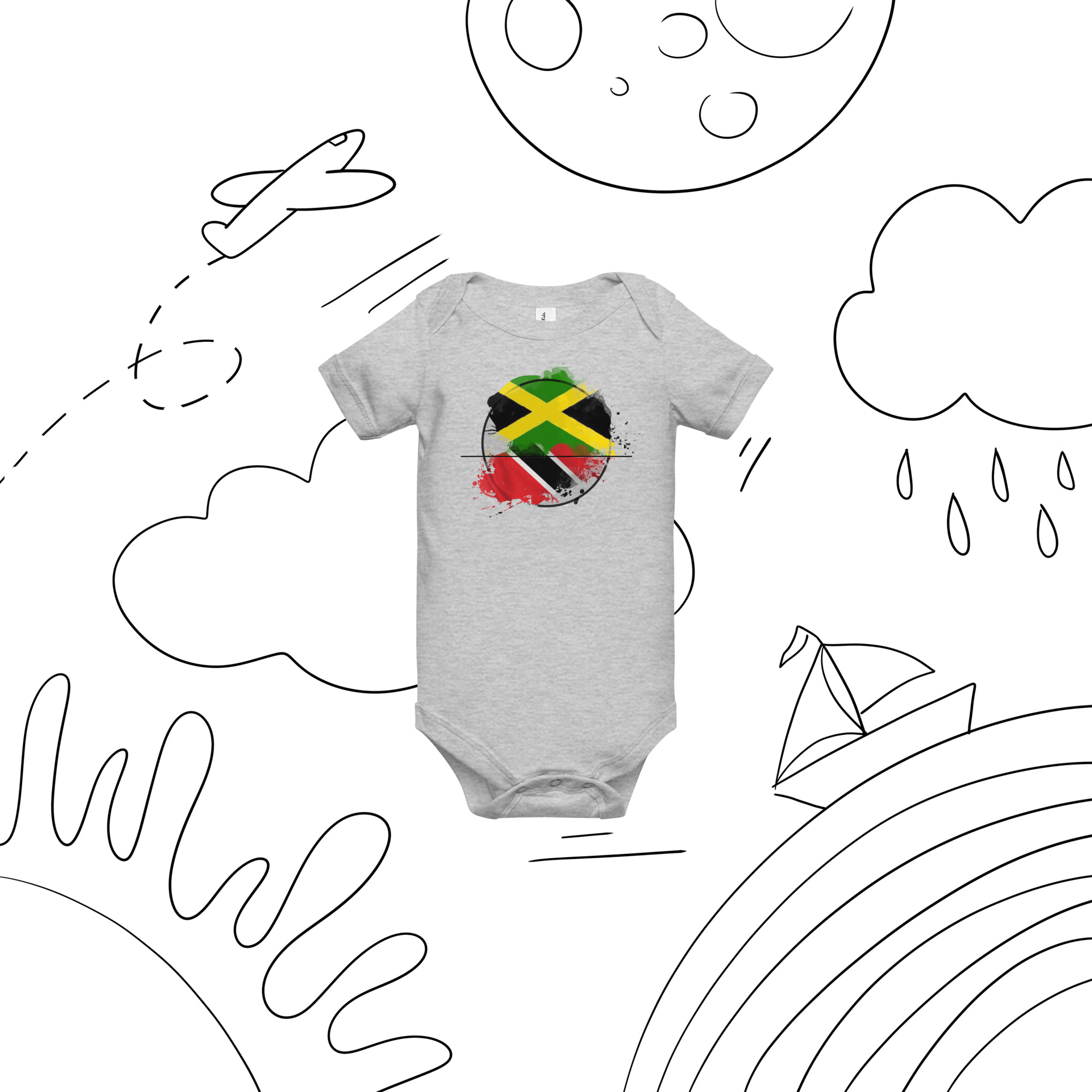 Jamaica Pride Baby Bodysuit - Black - Image 4