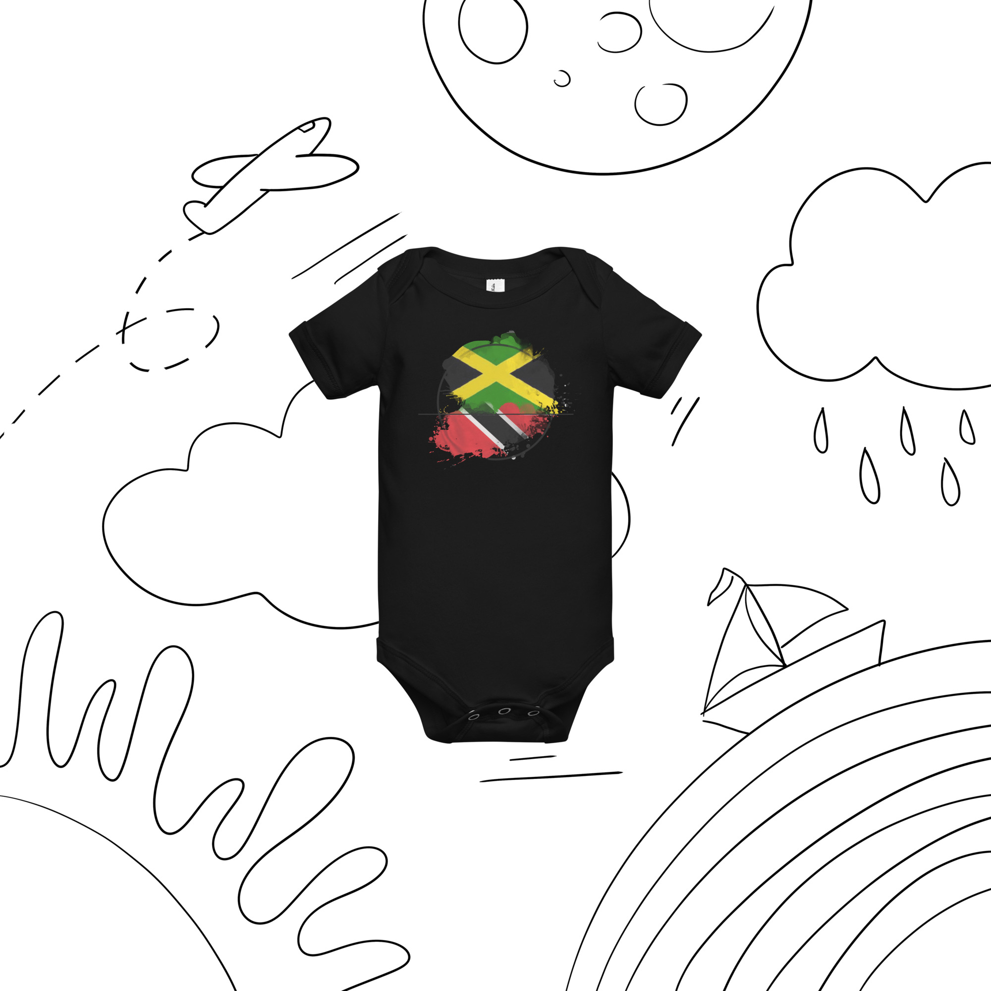 Jamaica Pride Baby Bodysuit - Black