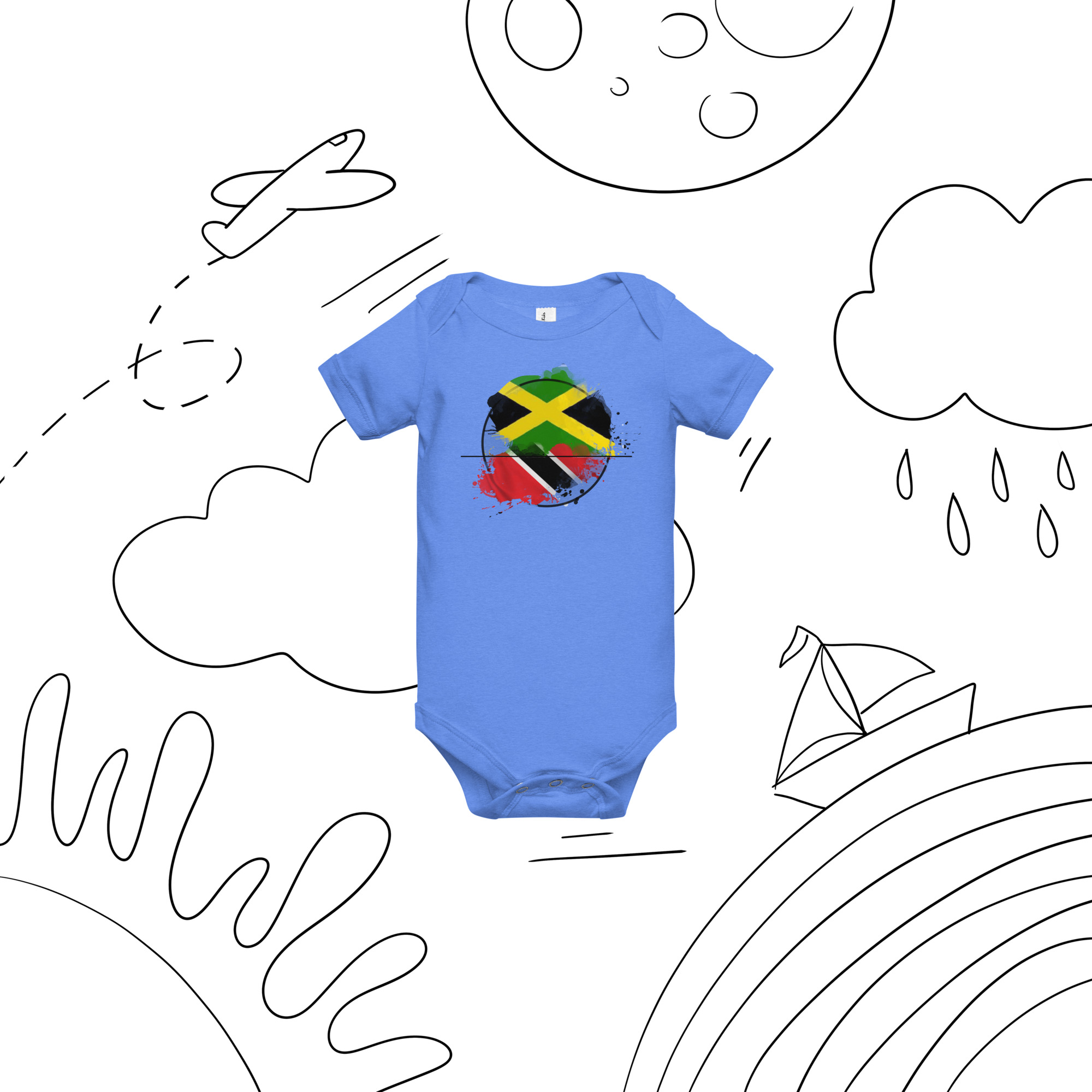 Jamaica Pride Baby Bodysuit - Black - Image 3