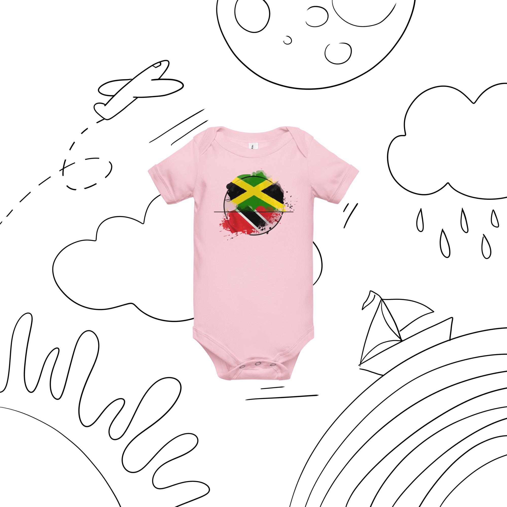 Jamaica Pride Baby Bodysuit - Black - Image 5