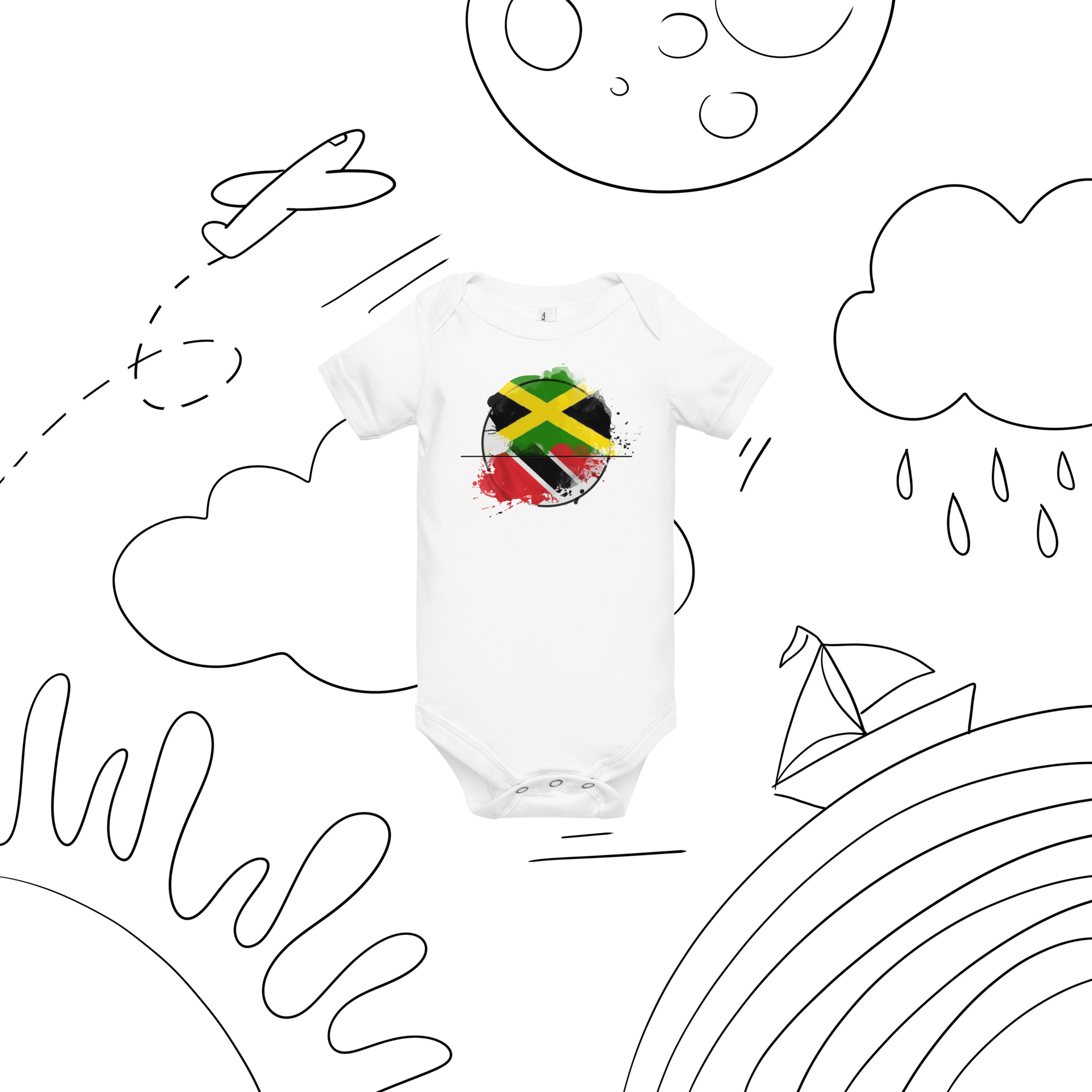 Jamaica Pride Baby Bodysuit - Black - Image 7