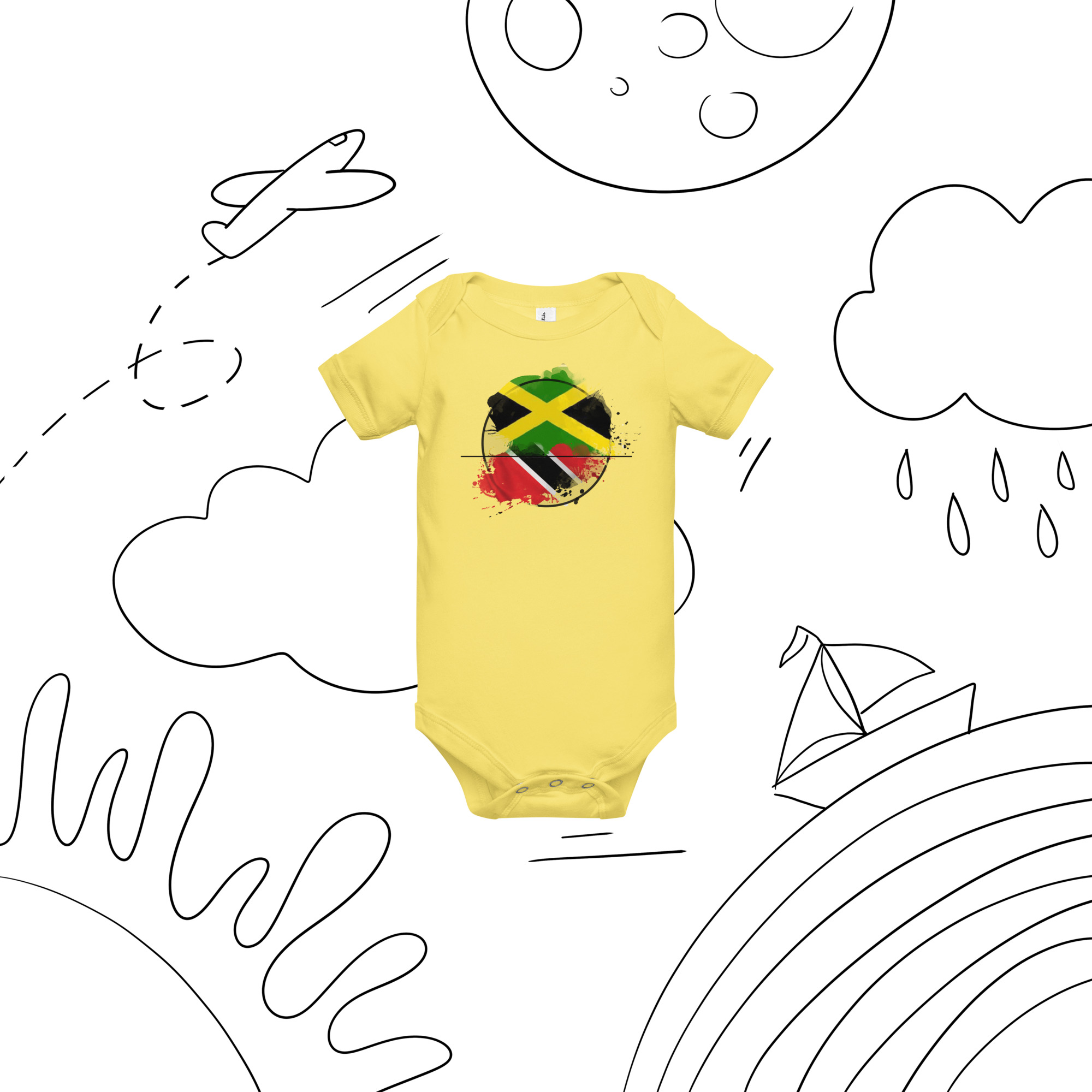 Jamaica Pride Baby Bodysuit - Black - Image 6
