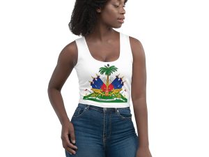 Haiti Pride All-Over Print Crop Top - White