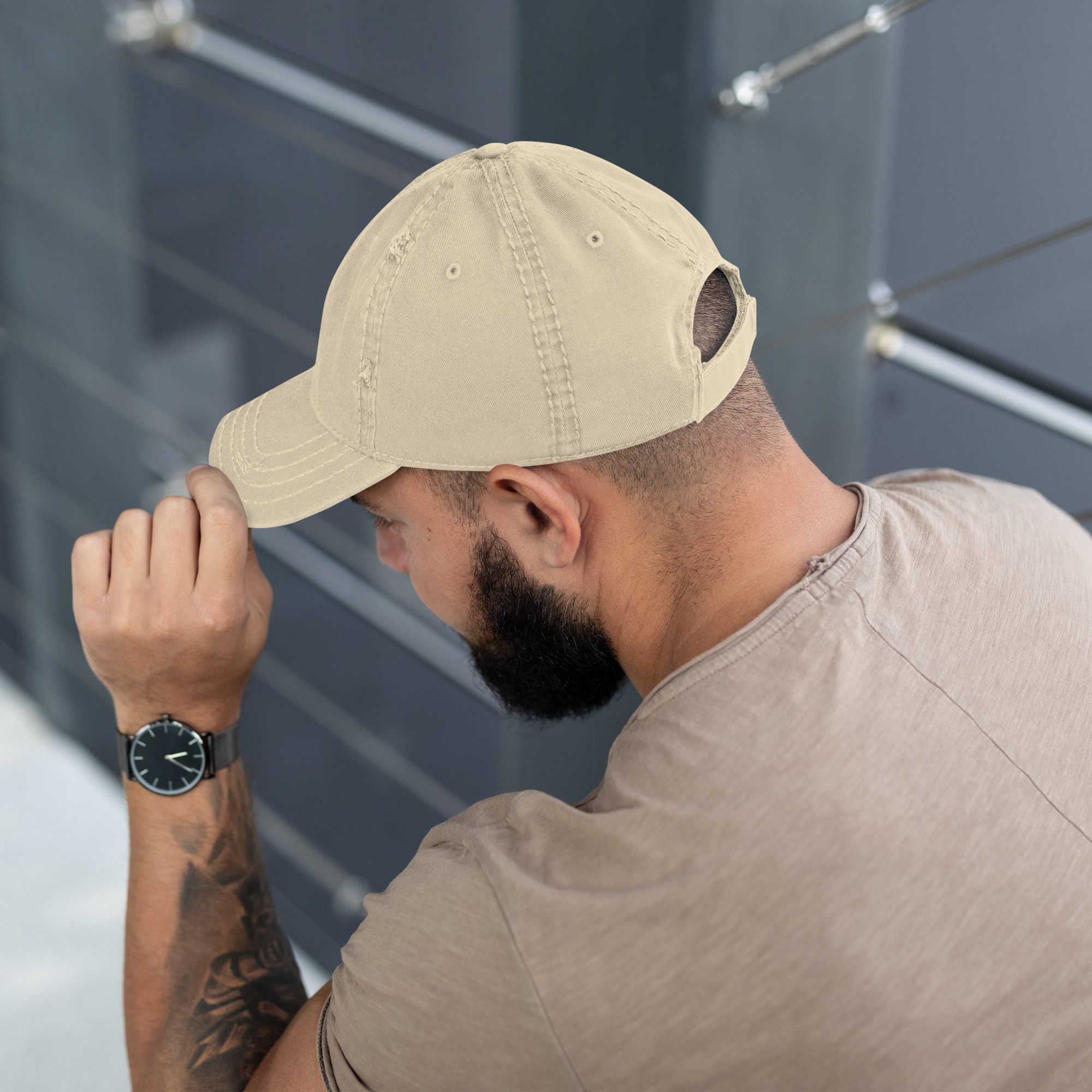Haiti Pride Distressed Dad Hat - Black - Image 6