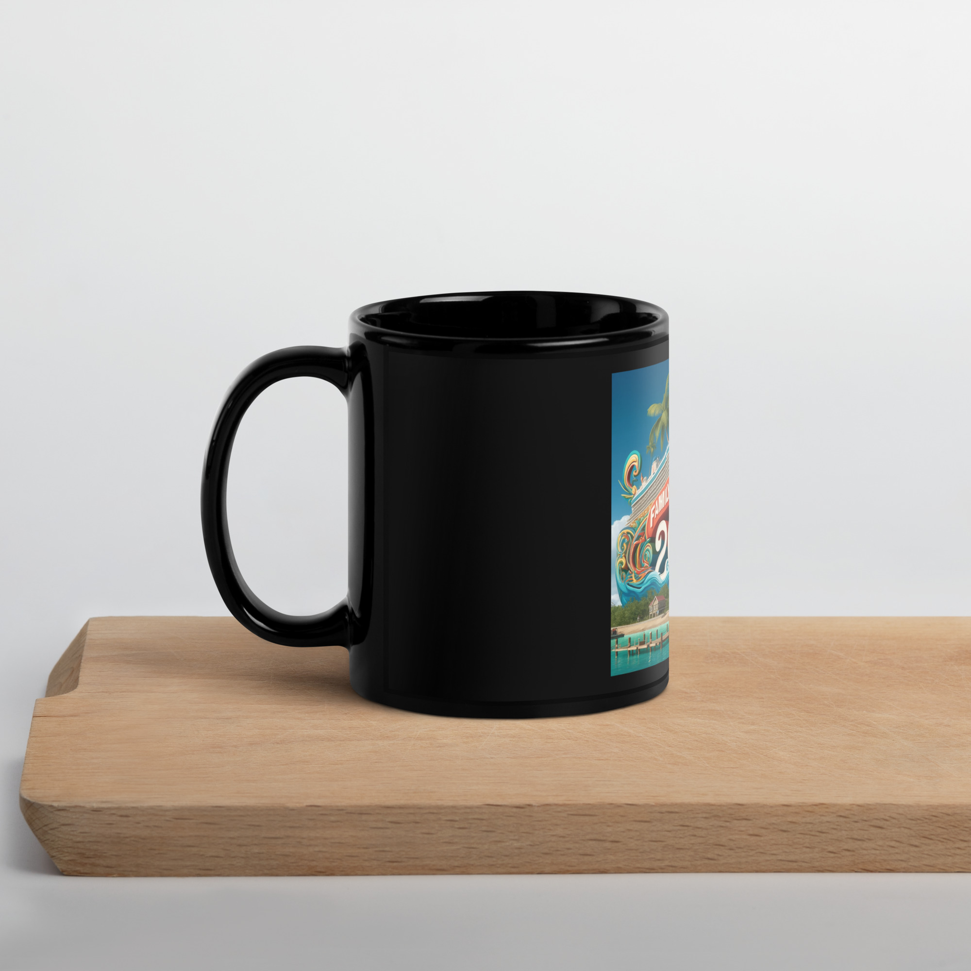 Antigua and Barbuda Pride Black Glossy Mug - Black 11oz - Image 2