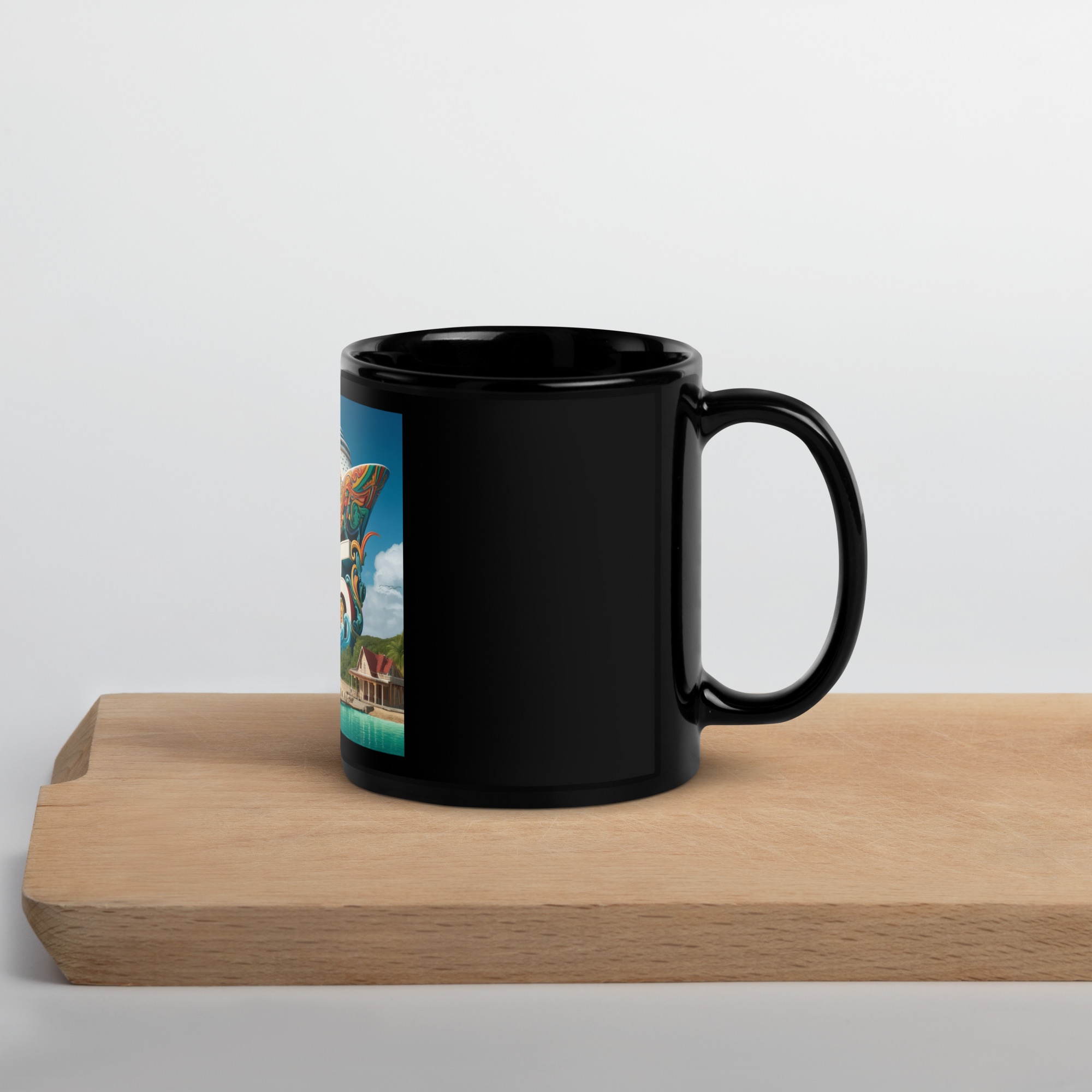 Antigua and Barbuda Pride Black Glossy Mug - Black 11oz - Image 3