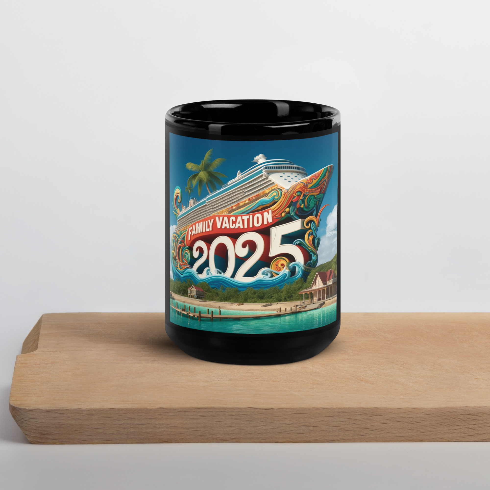 Antigua and Barbuda Pride Black Glossy Mug - Black 11oz - Image 4
