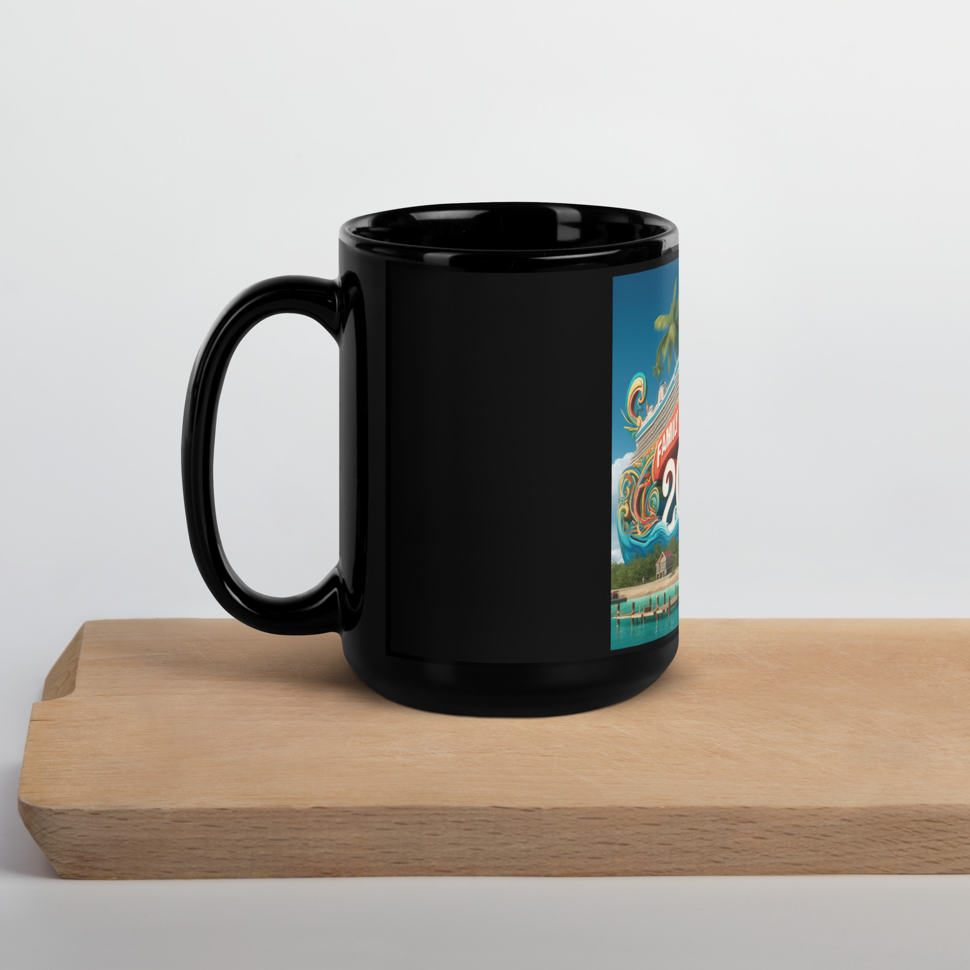 Antigua and Barbuda Pride Black Glossy Mug - Black 11oz - Image 5