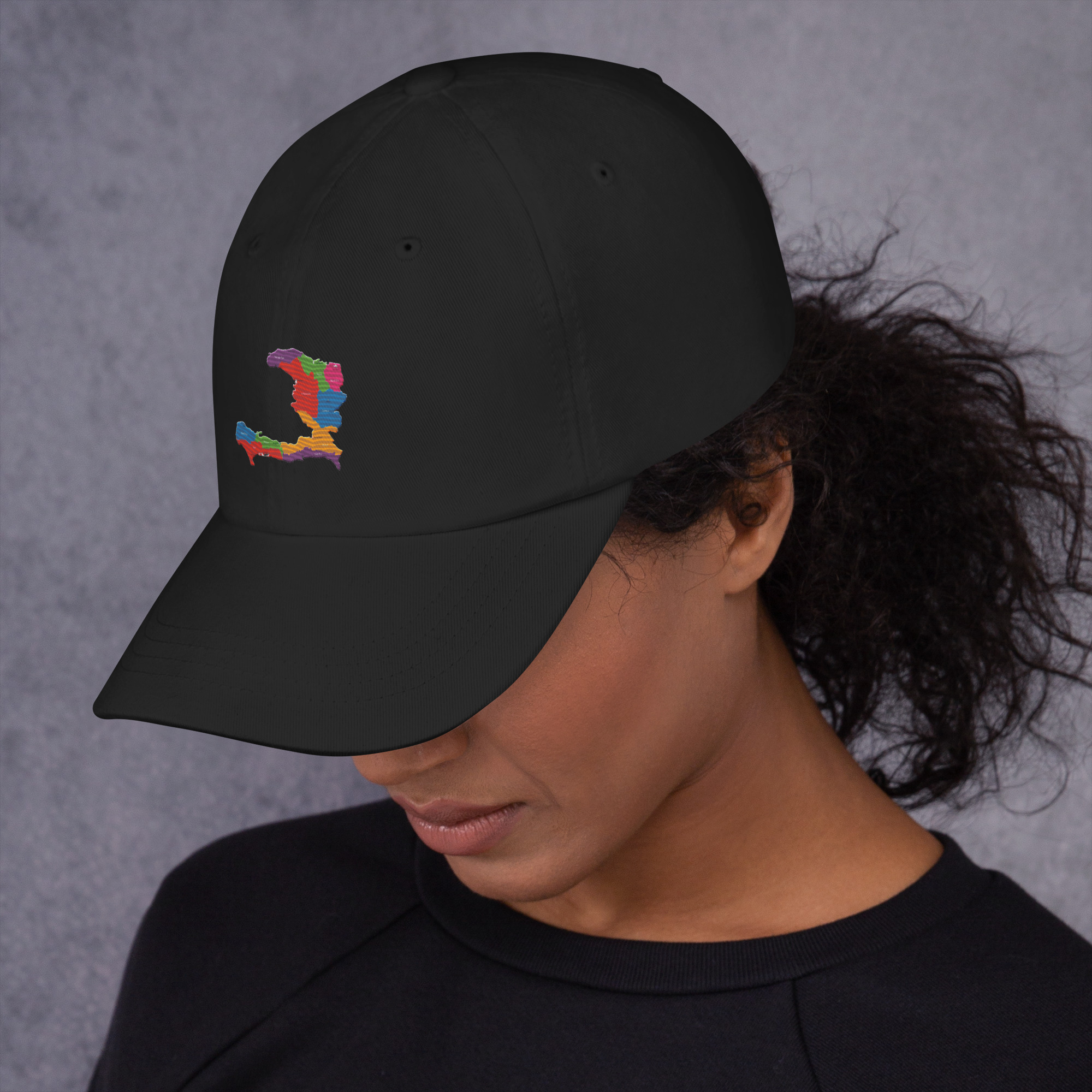 Haiti Pride Classic Dad Hat - Black - Image 2