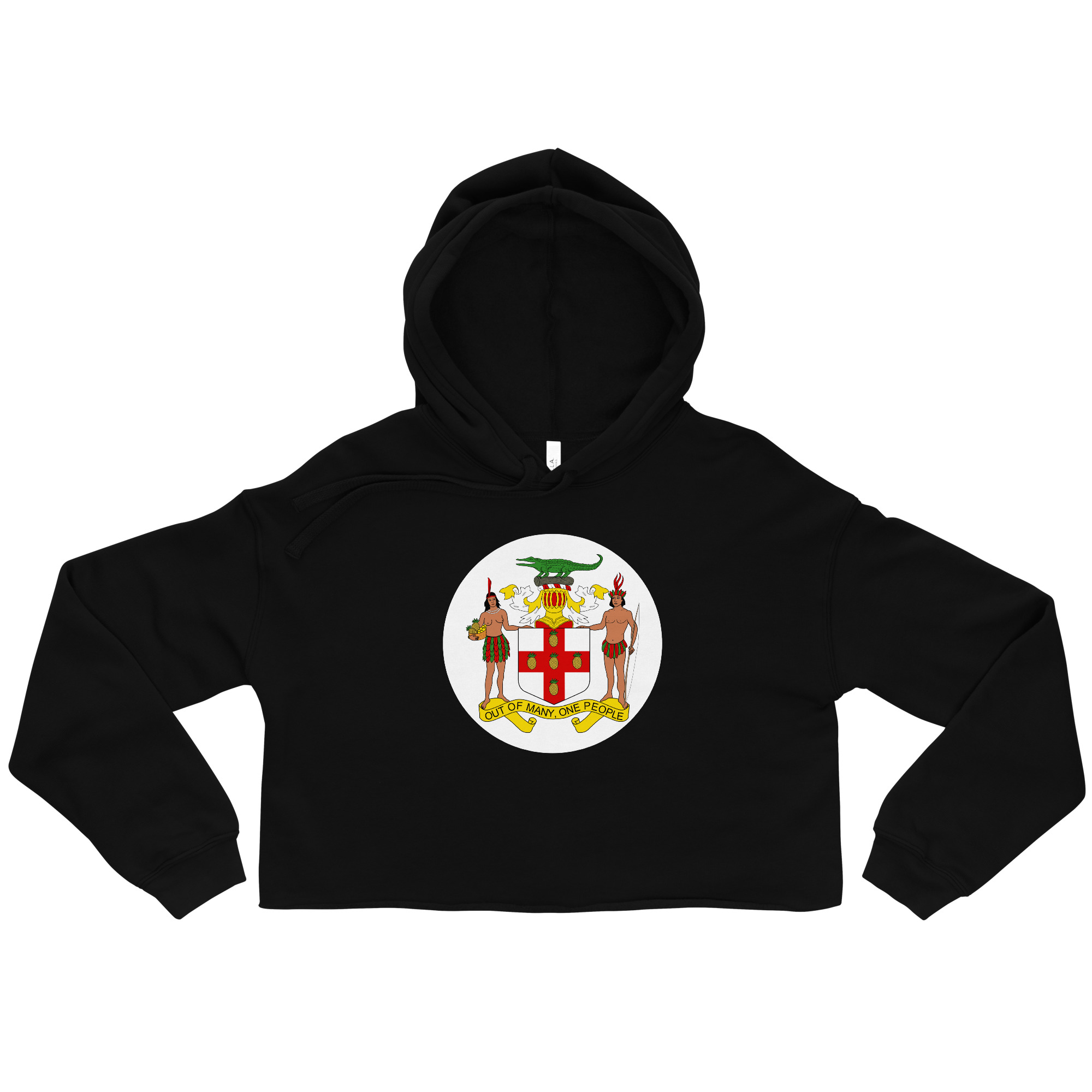 Jamaica Pride Womens Cropped Hoodie - Peach - Image 2