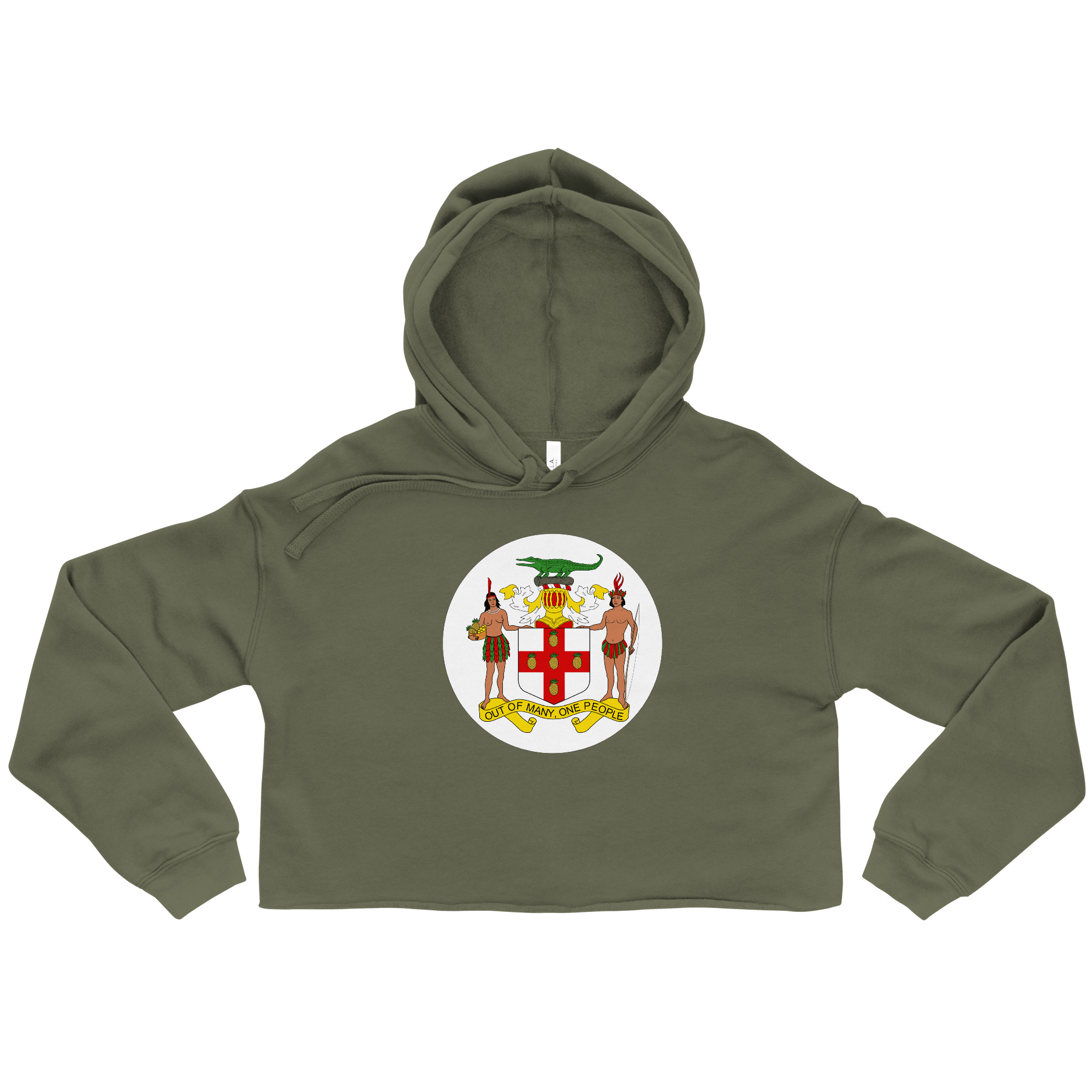Jamaica Pride Womens Cropped Hoodie - Peach - Image 3