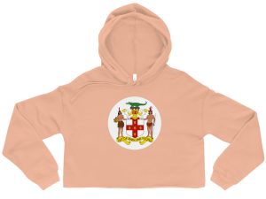 Jamaica Pride Womens Cropped Hoodie - Peach