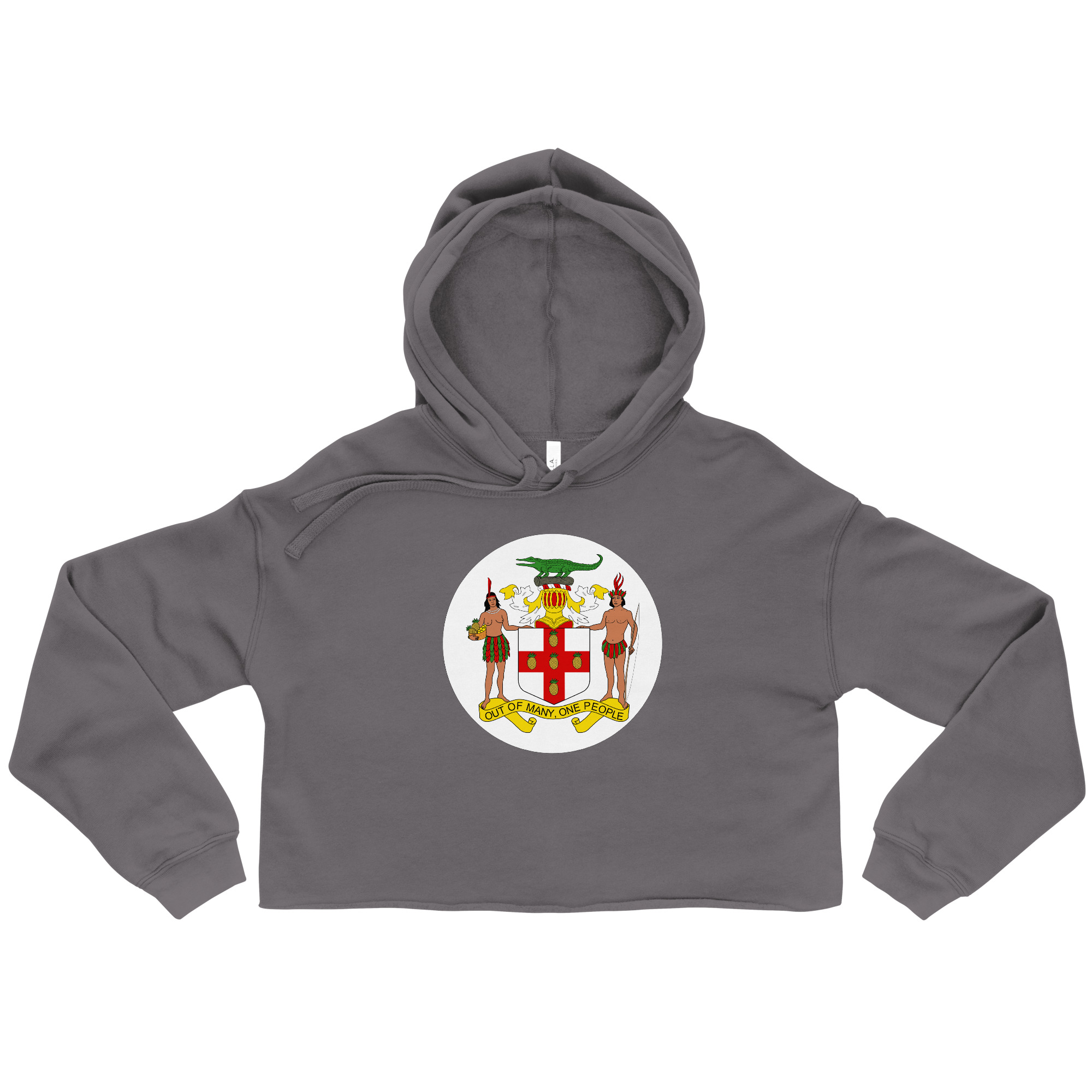 Jamaica Pride Womens Cropped Hoodie - Peach - Image 4