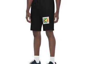 Jamaica Pride Mens Fleece Shorts - Black Front Print v2