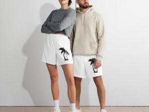 Caribbean Pride Unisex Athletic Long Shorts - White