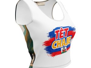 Caribbean Pride All-Over Print Crop Top - White
